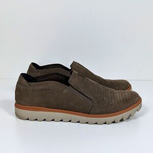 Merrell Men's Downtown Brown Leather Moccasin Shoes 10